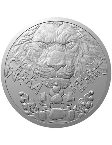 ЧЕШСКИЙ ЛЕВ 2 Oz Серебряная Монета 2$ Ниуэ 2023