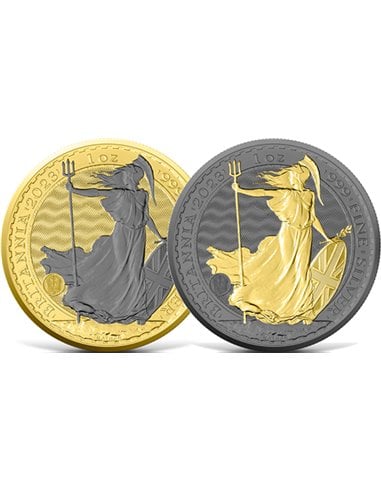 BRITANNIA Набор серебряных монет 2x1 унция 2 фунта Соединенное Королевство 2023 г.