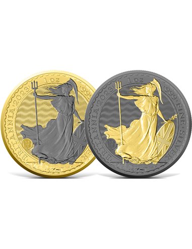 BRITANNIA Set 2x1 Oz Silver Coin 2 Pounds Royaume-Uni 2023