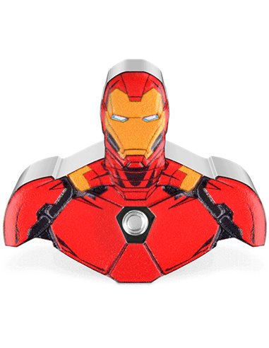 IRON MAN Серебряная монета в форме Marvel 1 унция 2$ Ниуэ 2023