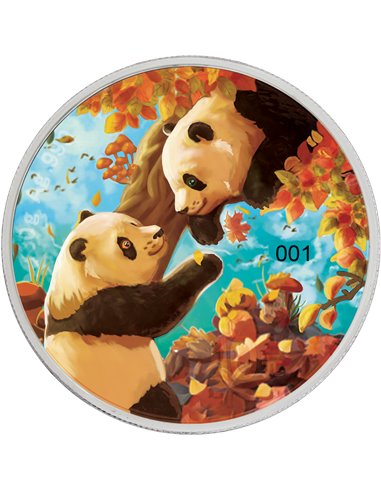AUTUNNO Quattro Stagioni Panda Moneta Argento 10 Yuan Cina 2023