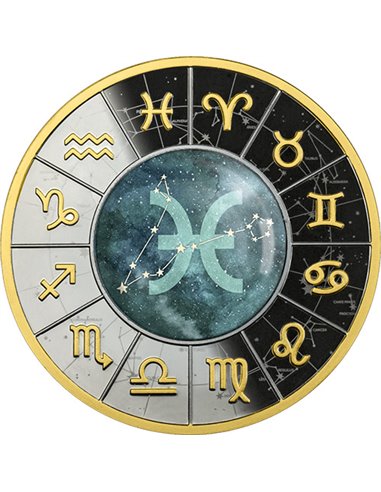 РЫБЫ Символическая сила астрологии Серебряная монета 500 франков Камерун 2023