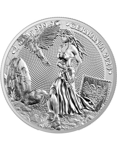 GERMANIA 2 Oz Moneda Plata 10 Marcos Germania 2023