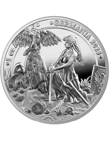 ГЕРМАНИЯ 1 унция Серебряная монета пруф 5 марок Германия 2023