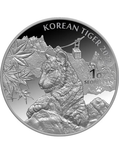 KOREAŃSKI TYGRYS 1 Uncja Srebrna Moneta Próbna 1 Glina Korea Południowa 2022
