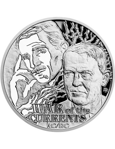 GUERRE DES COURANTS Nikola Tesla 1 Oz Silver Coin 1$ Niue 2023