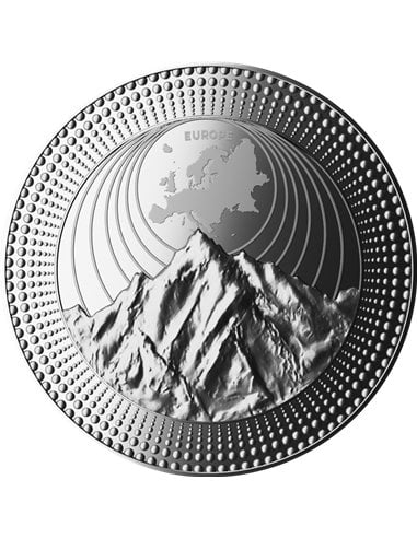 MONT BLANC Kontynenty Europa 2 Oz Srebrna Moneta 5$ Niue 2023