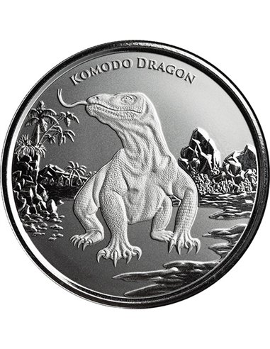 DRAGON DE KOMODO 1 Oz Moneda Plata 2$ Tokelau 2023