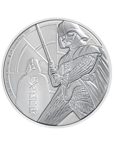 STAR WARS Darth Vader 1 Oz Moneda Plata 1$ Niue 2023