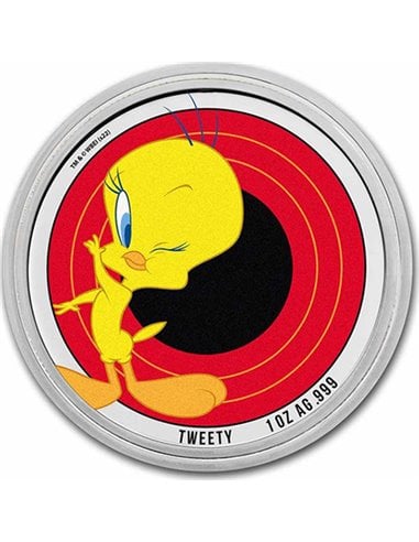 TWEETY Looney Tunes Coloreado 1 Oz Moneda Plata 5$ Samoa 2023