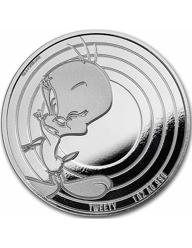 TWEETY Looney Tunes Proof 1 Oz Серебряная монета 5$ Самоа 2023