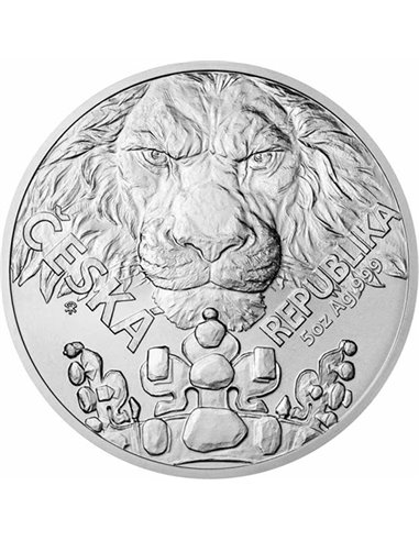LION TCHÈQUE 5 Oz Silver Coin 2$ Niue 2023