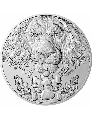 ЧЕШСКИЙ ЛЕВ 10 Oz Серебряная Монета 25$ Ниуэ 2023