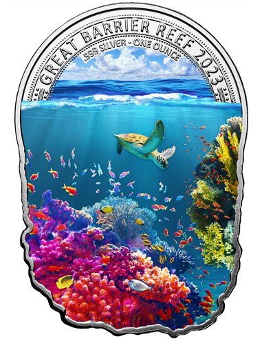 GREAT BARRIER REEF Wonders of Nature 1 Oz Silbermünze 2$ Fiji 2023