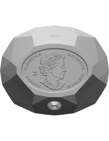 FOREVERMARK BLACK LABEL DIAMANTE OVALADO Forma 3D Moneda Plata 50$ Canada 2023