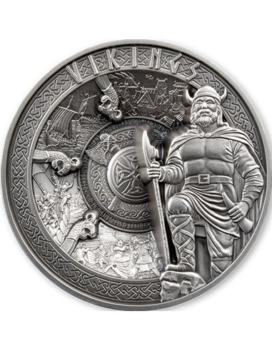 VIKINGS Multiple Layer 1 Kg Kilo Silver Coin 25$ Samoa 2023