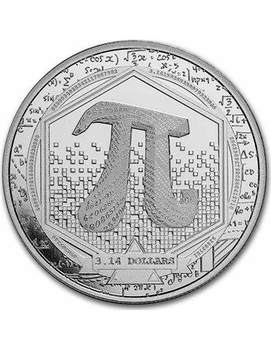 NUMBER PI Серебряная монета 1 унция 3.14$ Ниуэ 2023
