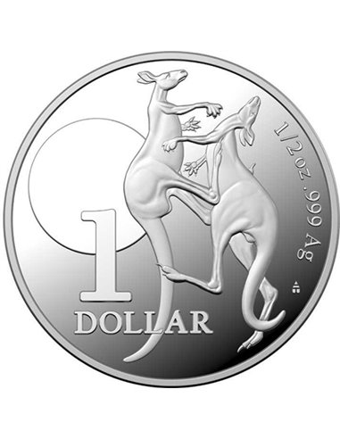 KANGAROO FIGHTING SPIRIT 1/2 Oz Серебряная монета пруф 1$ Австралия 2023