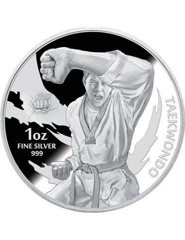 TAEKWONDO Moneda Plata Proof 1 Oz 1 Clay South Korea 2022