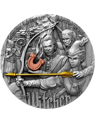 BAPTISM OF FIRE The Witcher 2 Oz Silver Coin 5$ Niue 2023