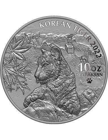 KOREAN TIGER 10 Oz Anqtique Silver Coin Corée du Sud 2022