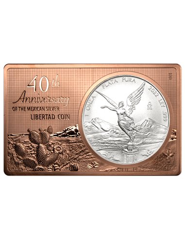 LIBERTAD 40th Anniversary 1 Oz Silver 2 Oz Copper Coin Bar Mexico 2022