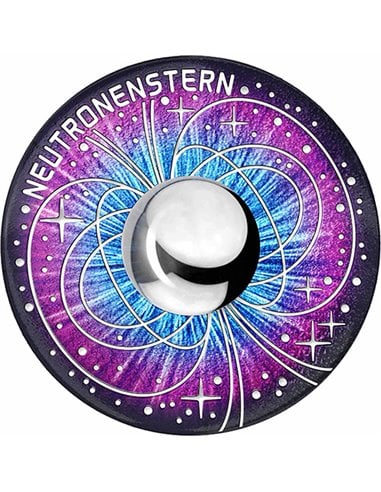 NEUTRON STAR Uncharted Universe Серебряная монета 20€ Евро Австрия 2023