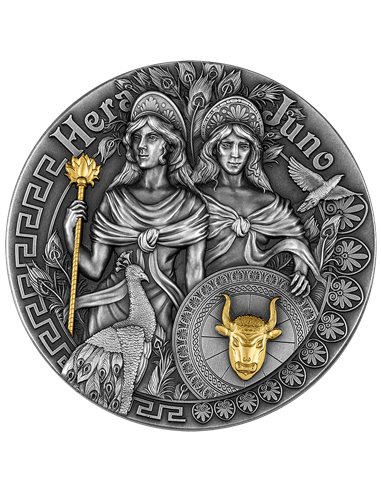 HERA AND JUNO 2 Oz Монета Серебро 5$ Ниуэ 2022