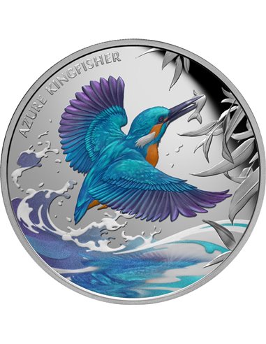 AZURE KINGFISHER 1 Oz Silver Proof Coin 1$ Niue 2022