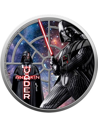 STAR WARS Darth Vader Dark Side Edition 1 Oz Moneta Argento 2$ Niue 2022