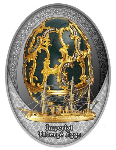 AZOV MEMORIAL Imperial Faberge Huevos Moneda Plata 1$ Niue 2021