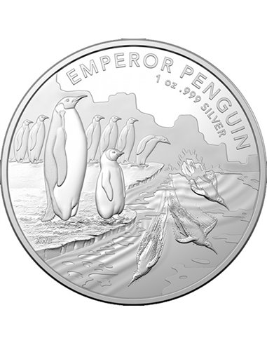 KAISERPINGUIN Antarktis-Territorium 1 Oz Silbermünze 1$ Australien 2023