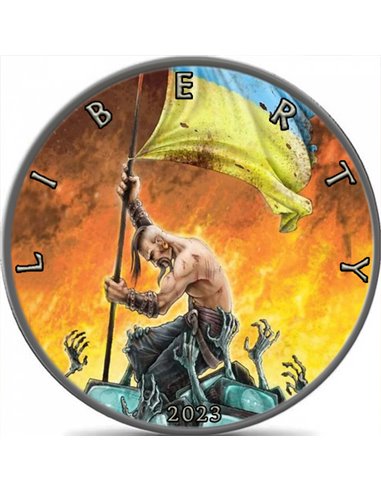 UKRAINE Still Alive Eagle Walking Liberty 1 Oz Silver Coin 1$ USA 2023