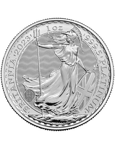 BRITANNIA Re Carlo III 1 Oz Moneta Platino 100£ Regno Unito 2023