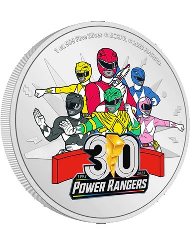 POWER RANGERS 30th Anniversary 1 Oz Серебряная монета 2$ Ниуэ 2023
