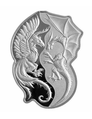 PHOENIX VS DRAGON 2 Oz Silver Coin 2$ Îles Salomon 2023