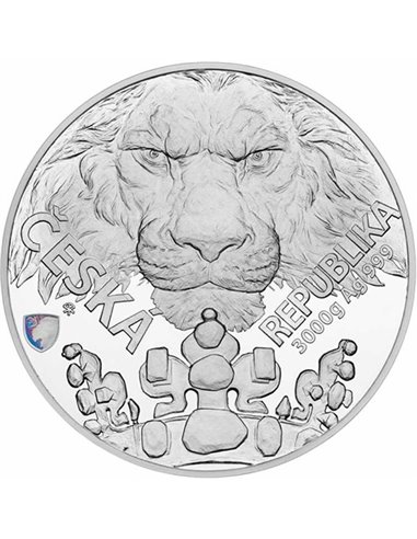 ЧЕШСКИЙ ЛЕВ 3 кг Серебряная монета пруф 240$ Ниуэ 2023