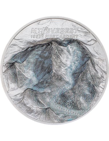 MOUNT EVEREST First Ascent 2 Oz Silver Coin 10$ Cook Islands 2023