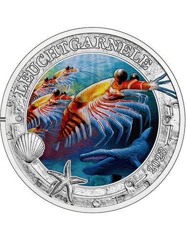ANTARCTIC KRILL Luminous Marine Life Base Metal Coin 3€ Euro Austria 2023