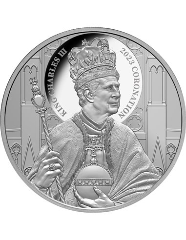 KING CHARLES III CORONATION 1 Oz Silbermünze 1$ Niue 2023
