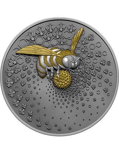 BEE 2 Oz Ultra High Relief Позолоченная серебряная монета Proof 2000 франков Либерия 2023