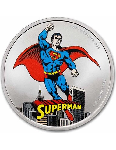SUPERMAN DC Comics Colorata 1 Oz Moneta Argento 5$ Samoa 2023