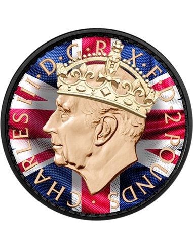 CHARLES III KING OF GREAT BRITAIN Spirit of the Nations 1 Oz Moneda Plata Rutenio 2£ Pounds UK 2023
