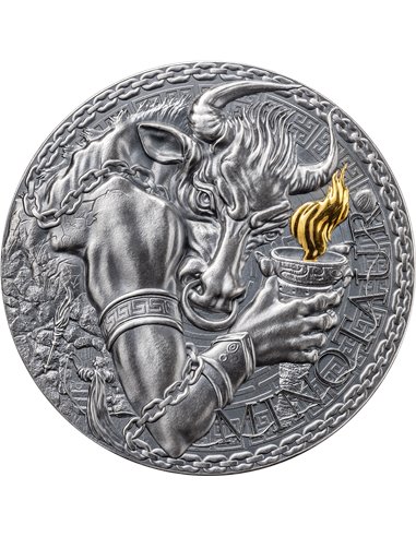 MINOTAUR Große griechische Mythologie 1 Oz Silbermünze 1000 Francs Kamerun 2023