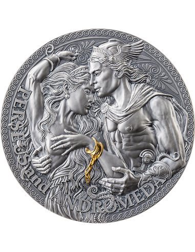 PERSEUS & ANDROMEDA Великая греческая мифология 2 унции Серебряная монета 2000 франков Камерун 2023