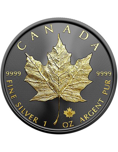 GOLD BLACK EMPIRE EDITION Maple Leaf 1 Oz Монета Серебро 5$ Канада 2023