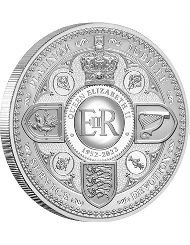 QUEEN ELIZABETH II JUBILEE Серебряная монета 5 унций 10$ Токелау 2022