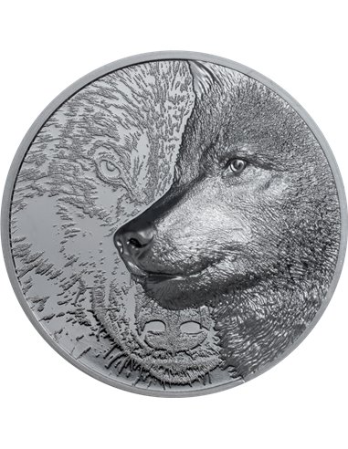 MYSTIC WOLF NGC PS70 FDI Black Proof 2 Oz Серебряная монета 1000 тогрогов Монголия 2021