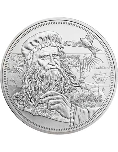 LEONARDO DA VINCI Icons of Inspiration 1 Oz Silver Coin 2$ Niue 2021