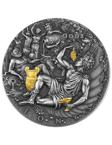 DIONYSUS Gods 2 Oz Moneda Plata 2$ Niue 2022